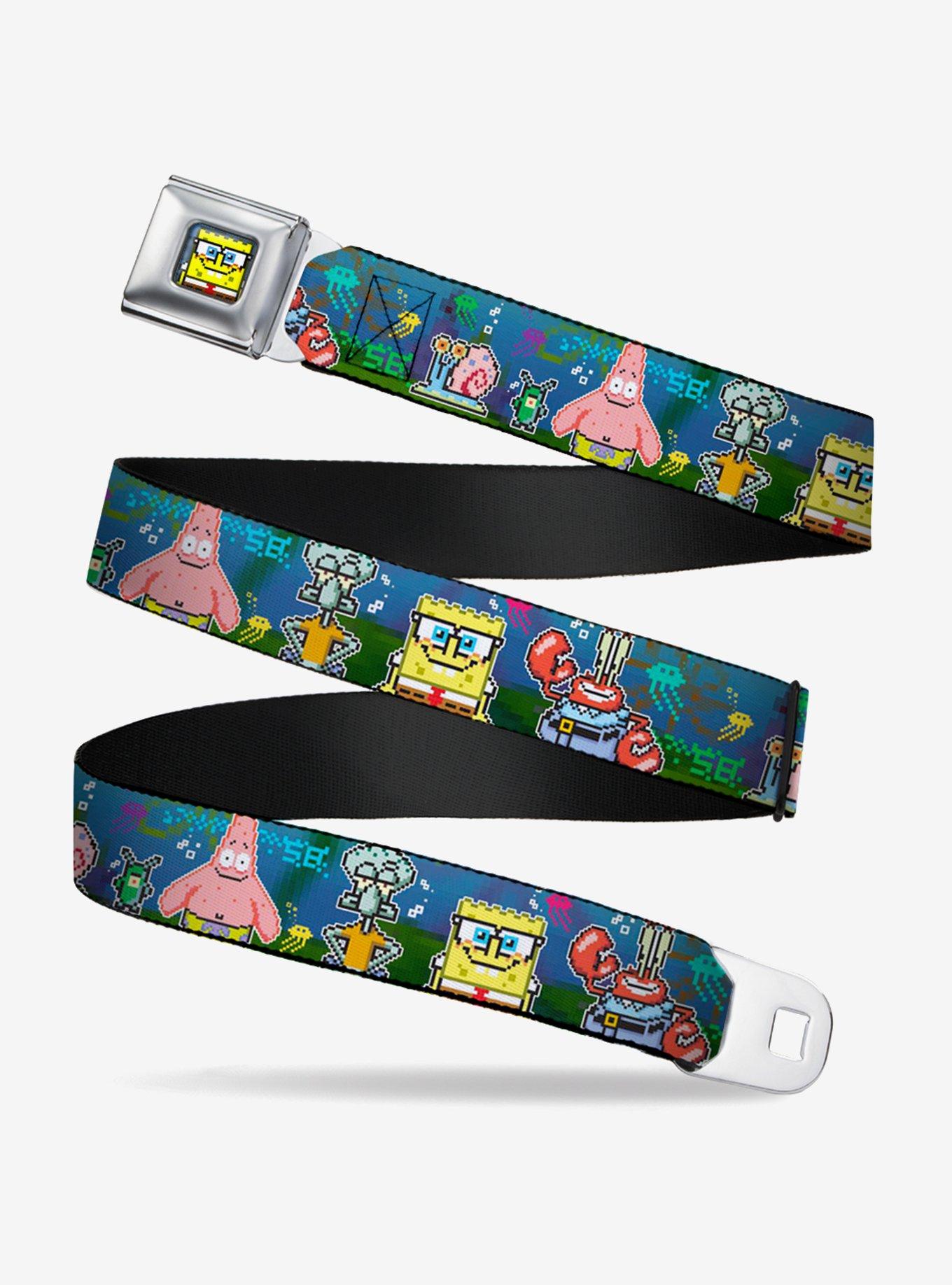 Spongebob Squarepants Friends 8 Bit Scene Youth Seatbelt Belt, , hi-res