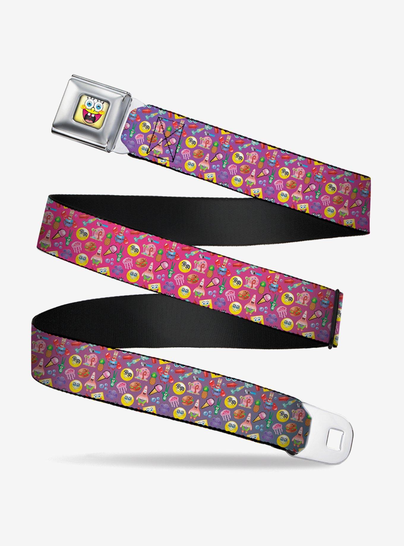 Spongebob Squarepants Mini Spongebob Friends Sea Creatures Food Scattered Youth Seatbelt Belt, , hi-res