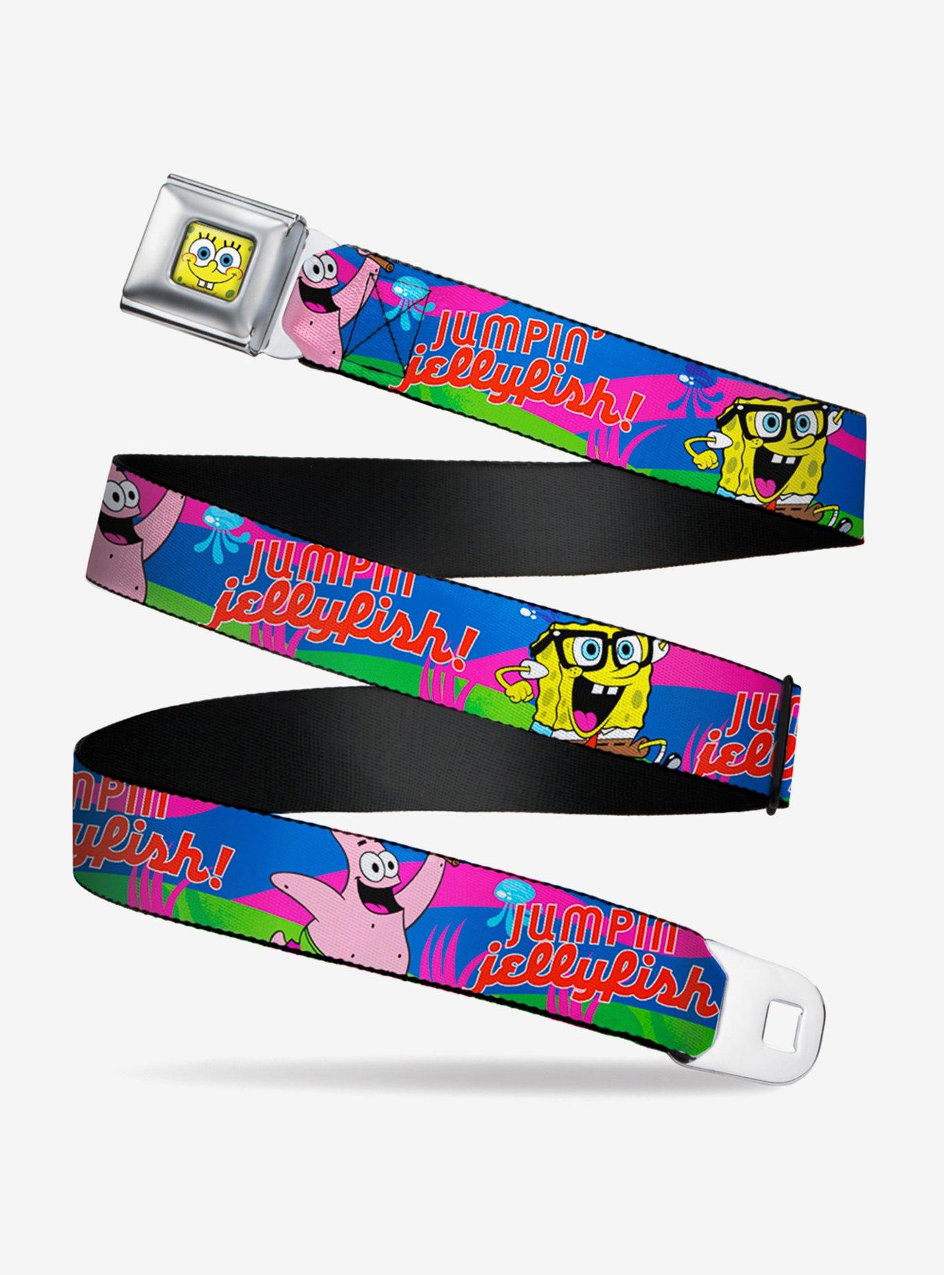 Spongebob Squarepants Nerd Spongebob Patrick Starfish Running Jumpin Jellyfish Youth Seatbelt Belt, , hi-res