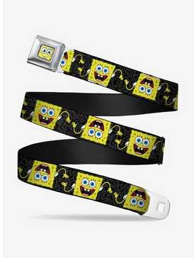 Spongebob Squarepants Pose Flip Camo Grey and BlackYouth Seatbelt Belt, , hi-res