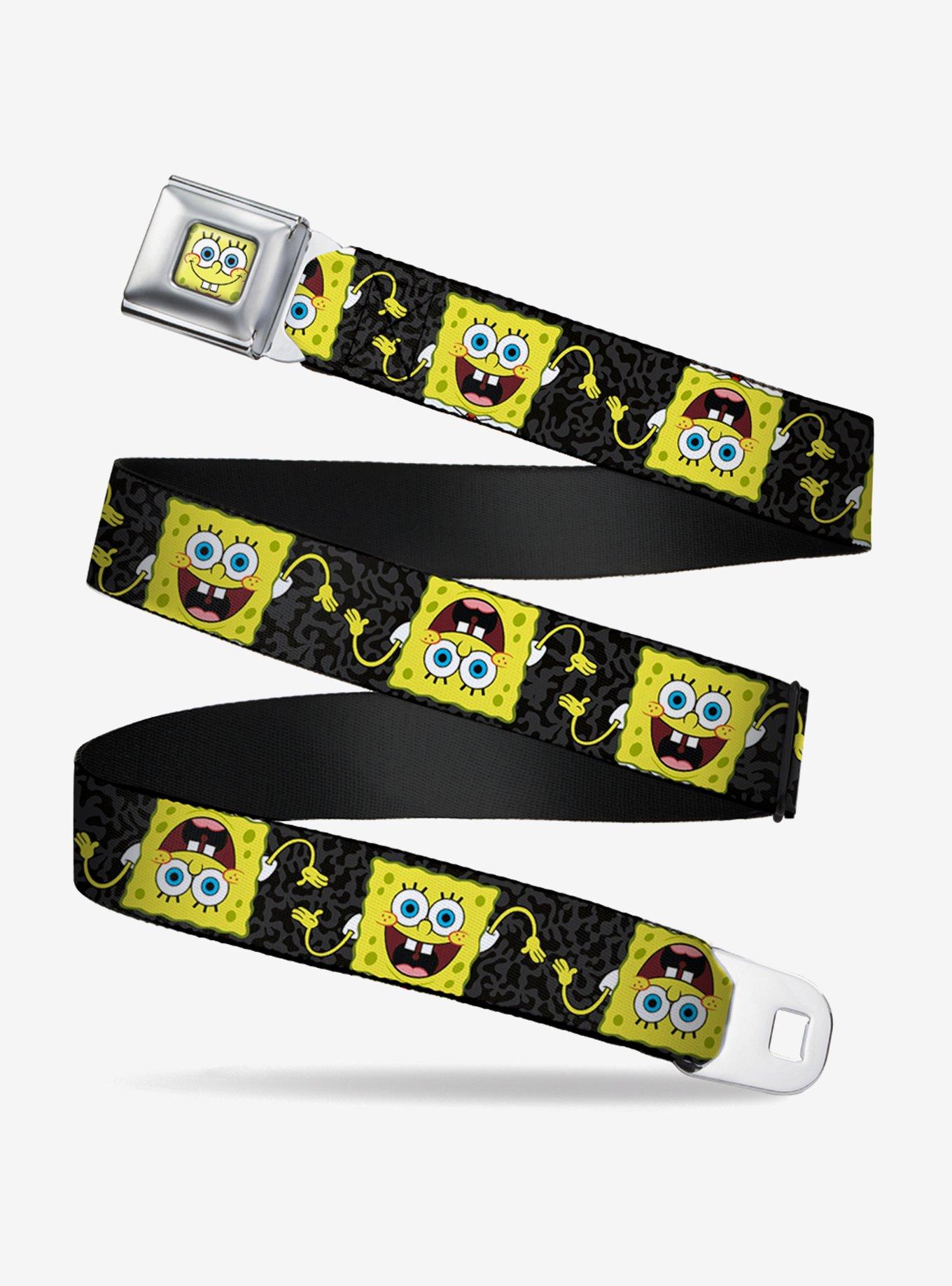 Spongebob Squarepants Pose Flip Camo Grey and BlackYouth Seatbelt Belt, , hi-res