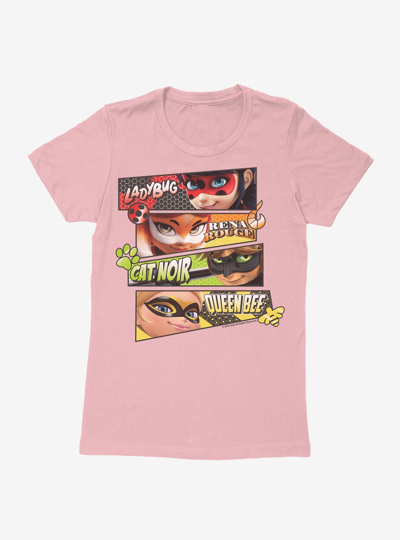 Ladybug And Cat Noir Group Womens T-Shirt - PINK | BoxLunch
