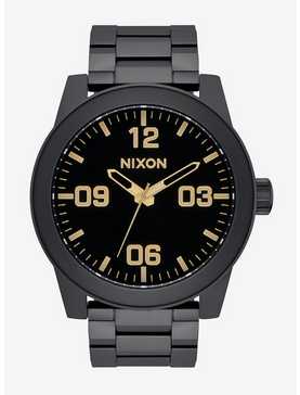 Nixon Corporal Ss Matte Black Gold Watch, , hi-res