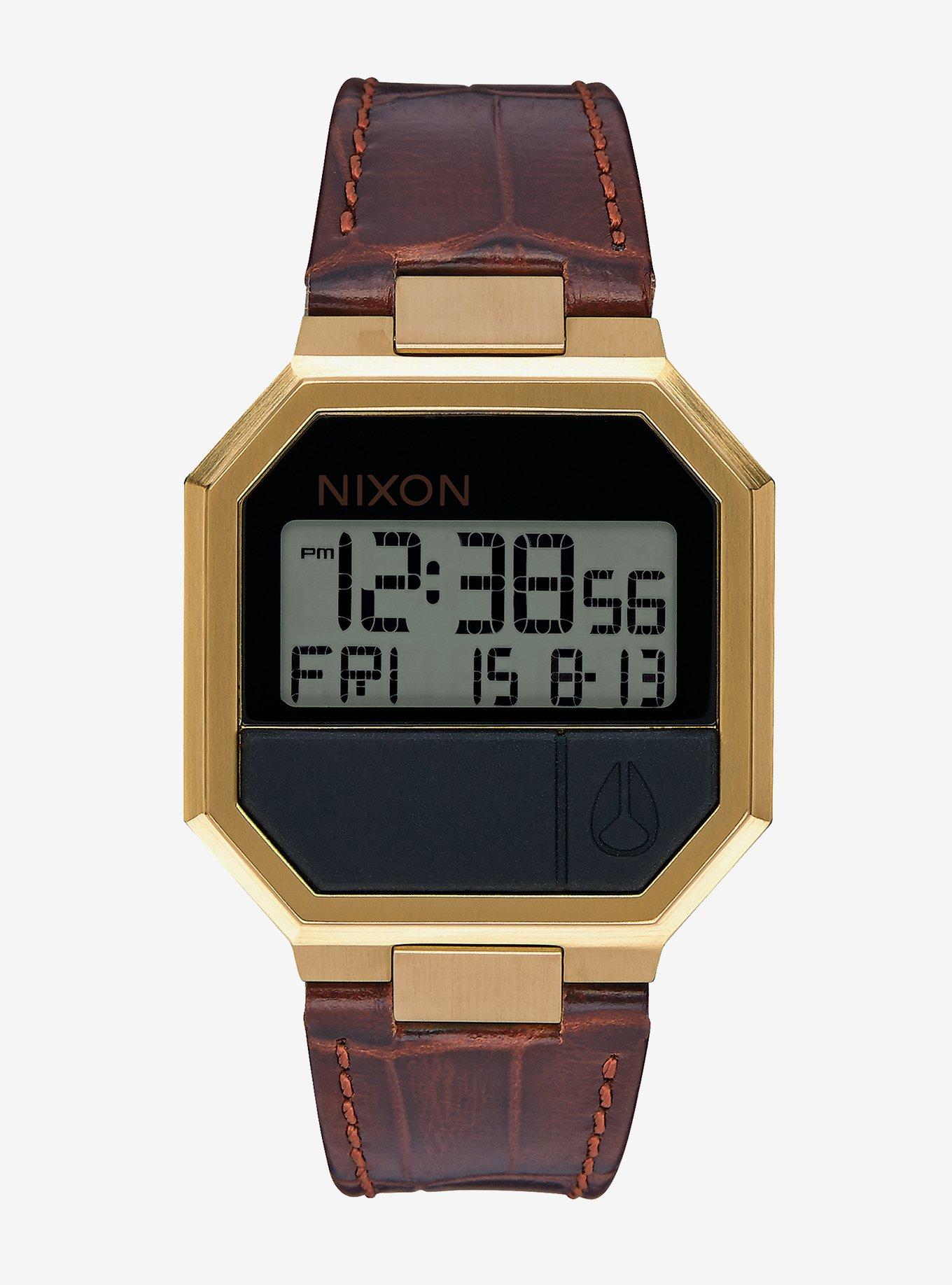 Nixon Re-Run Leather Brown Croc Watch, , hi-res