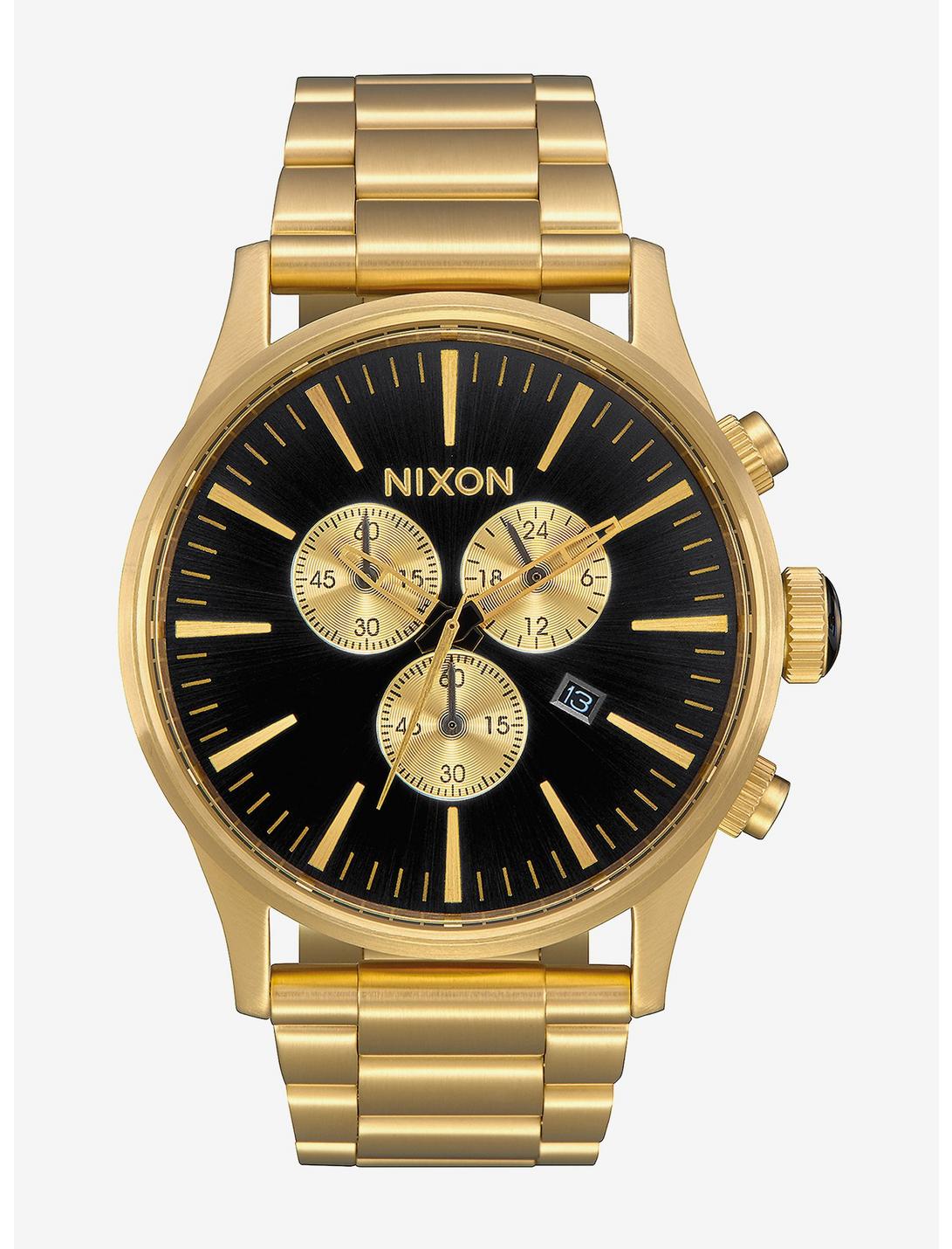 Nixon Sentry Chrono All Gold Black Watch, , hi-res