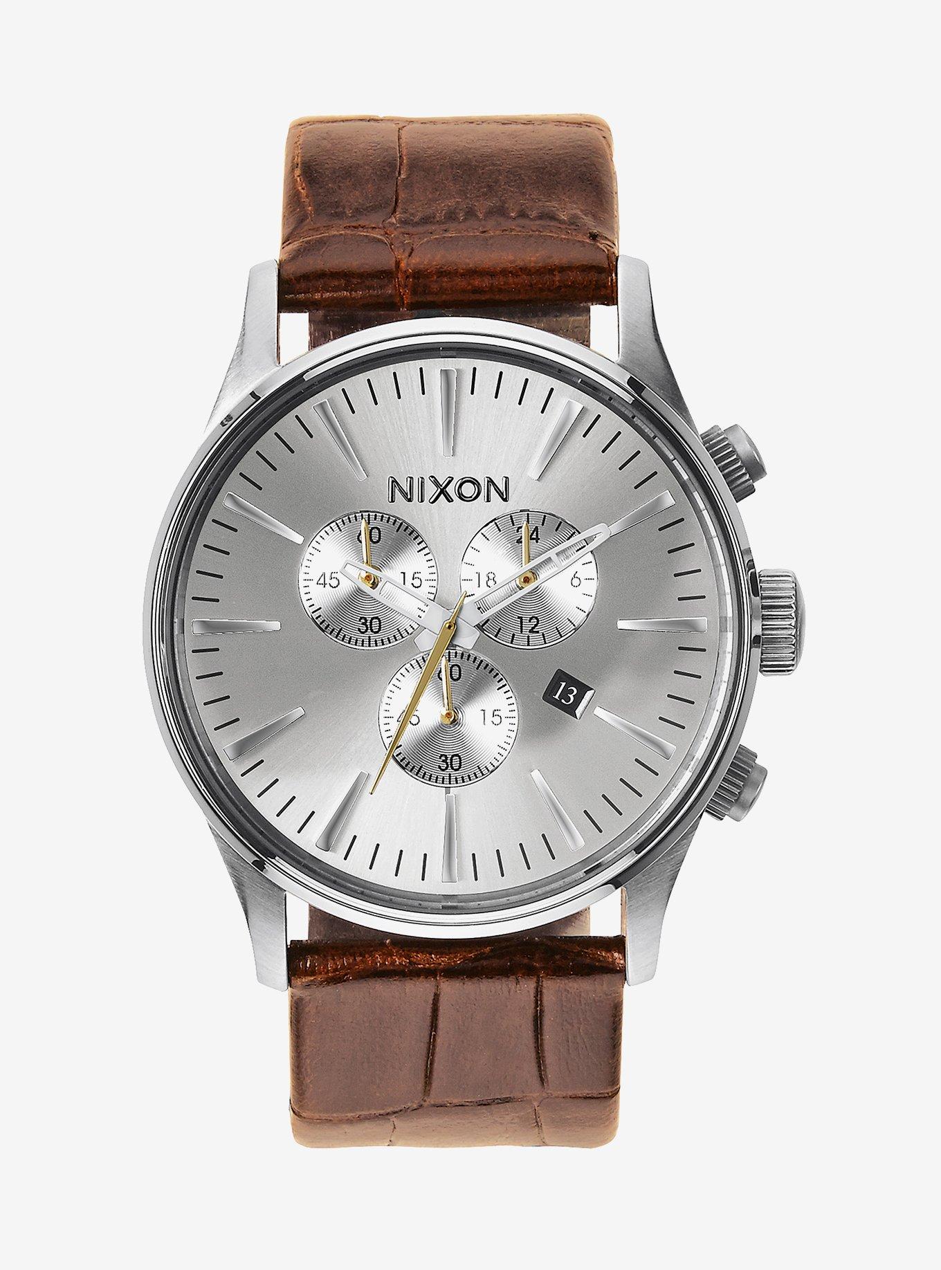 Nixon Sentry Chrono Leather Saddle Gator Watch, , hi-res