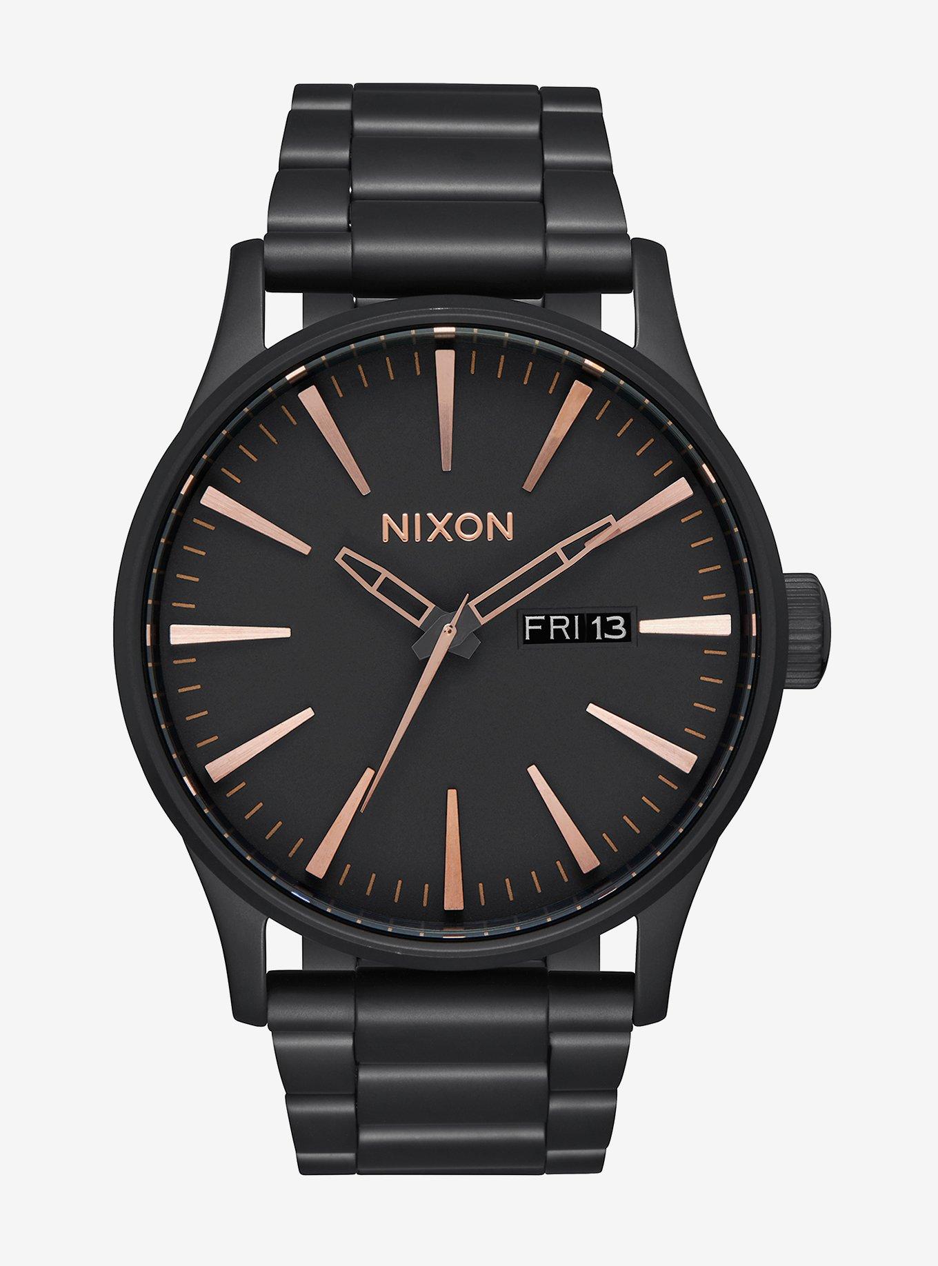 Nixon Sentry Ss All Black Rose Gold Watch, , hi-res
