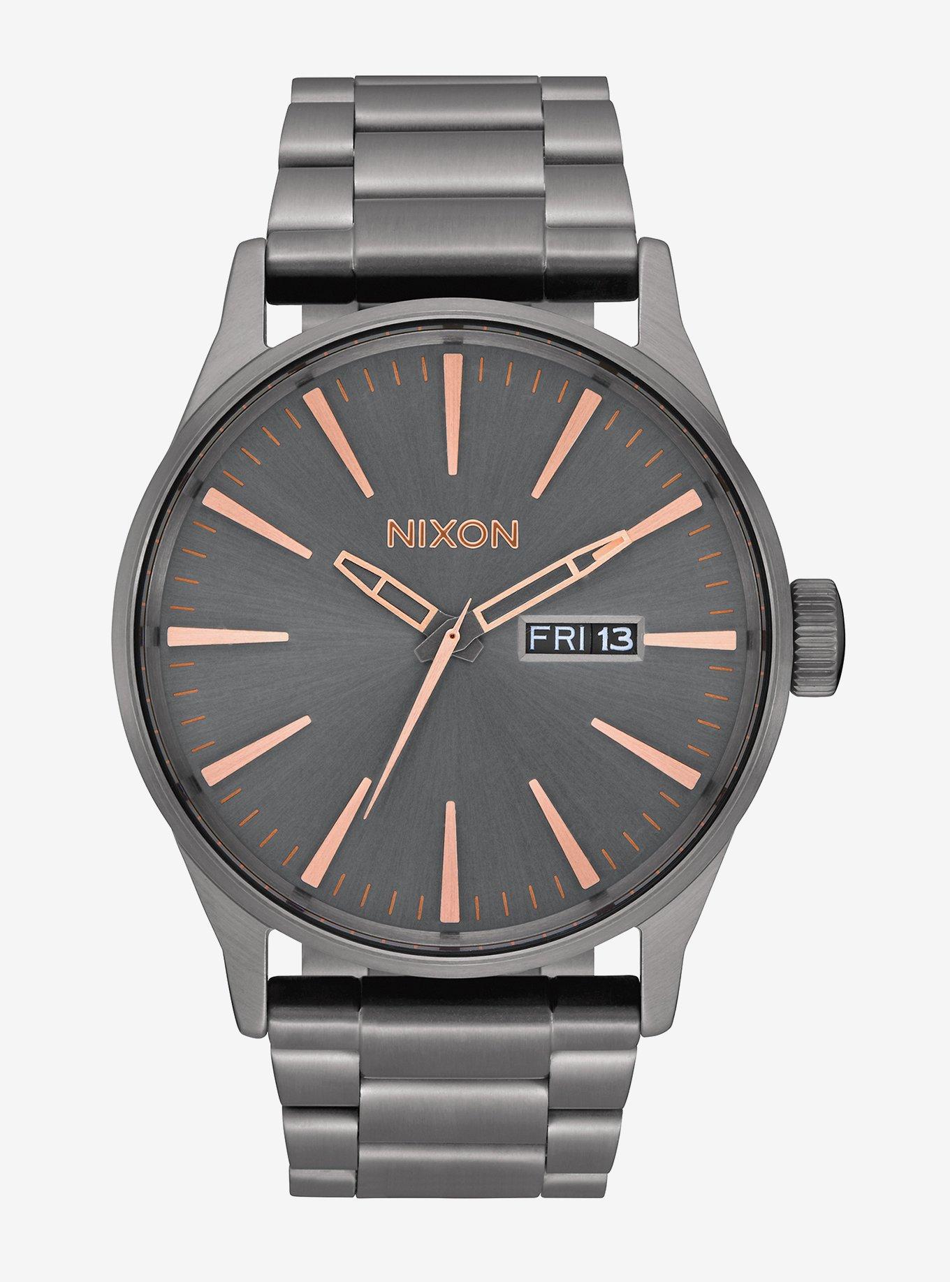 Nixon Sentry Ss All Gunmetal Rose Gold Watch BoxLunch