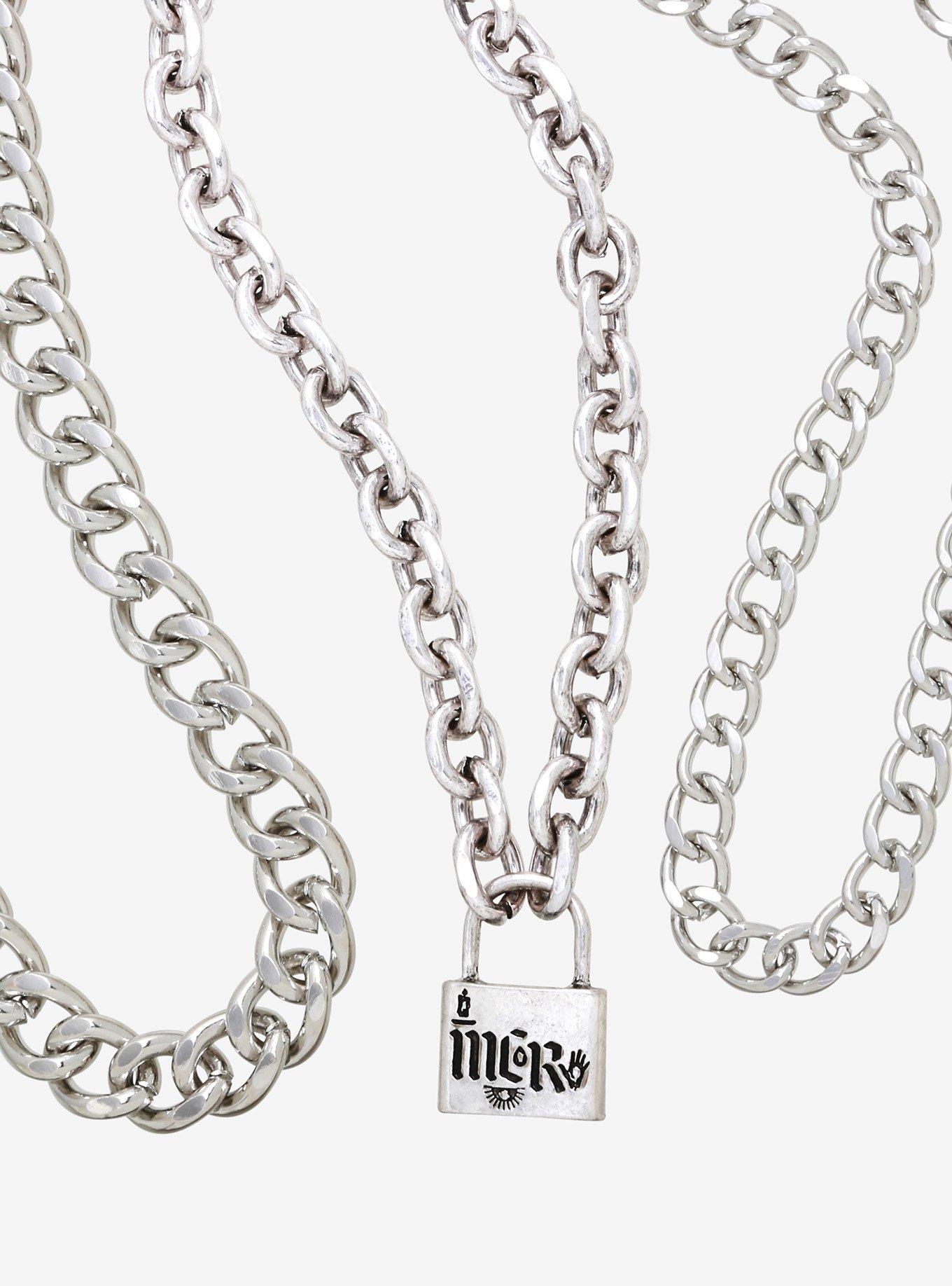 Jess Lock Chain Necklace in Silver
