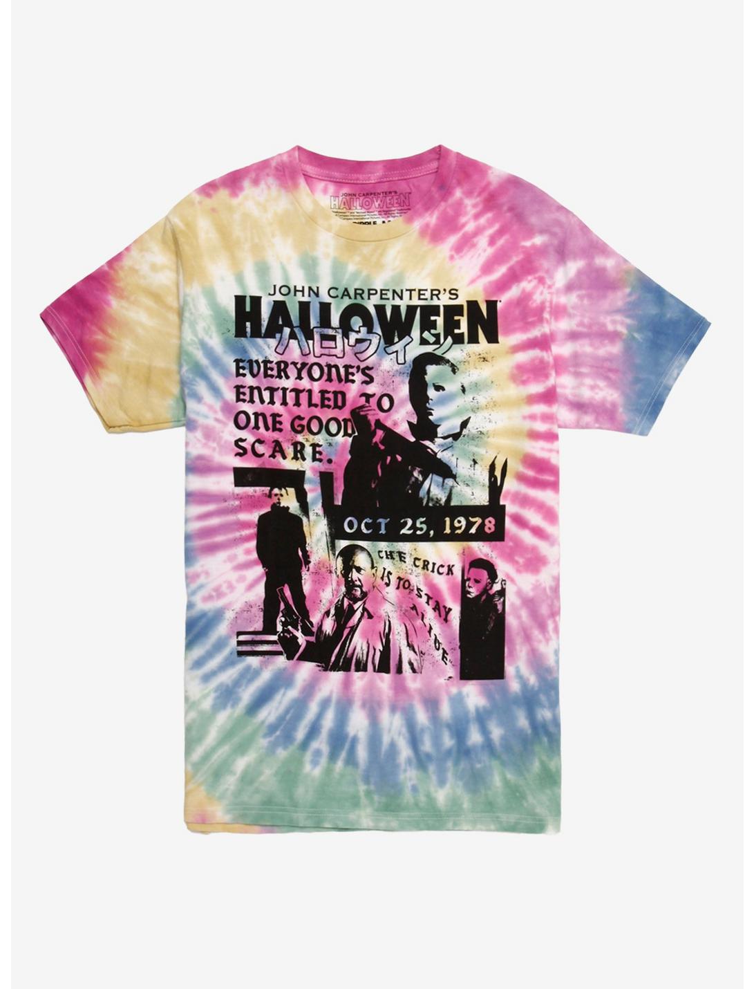 Halloween Collage Tie-Dye T-Shirt, BLACK, hi-res