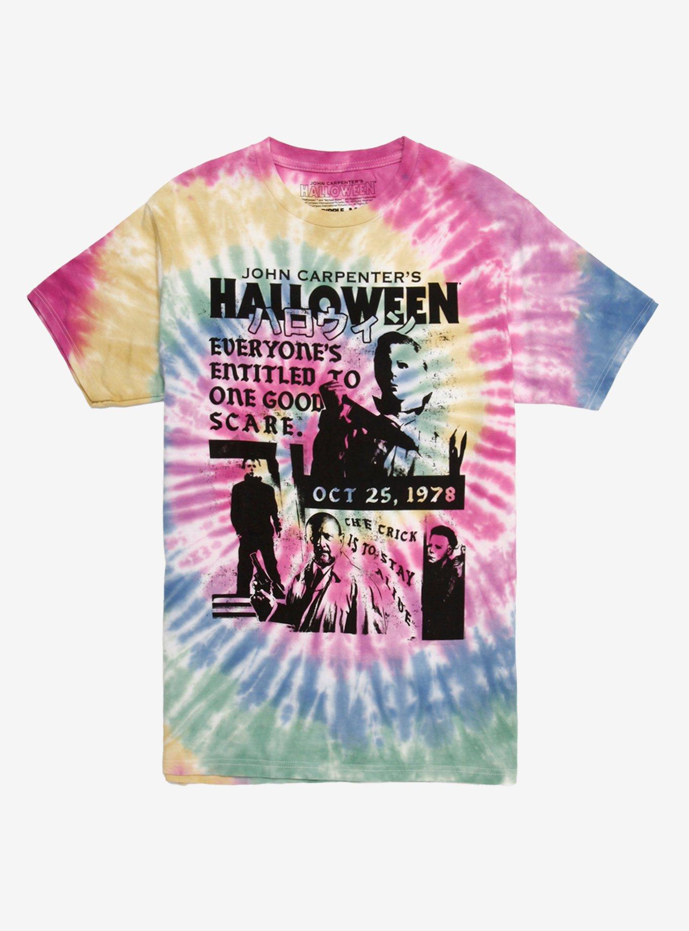 Halloween Collage Tie-Dye T-Shirt, BLACK, hi-res