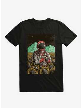 2323 Astronaut In Cosmic Sunflower Field Black T-Shirt, , hi-res