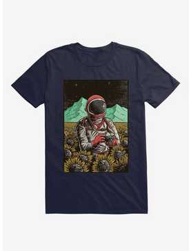 2323 Astronaut In Cosmic Sunflower Field Navy Blue T-Shirt, , hi-res
