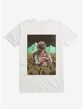 2323 Astronaut In Cosmic Sunflower Field White T-Shirt, WHITE, hi-res