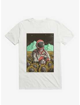 2323 Astronaut In Cosmic Sunflower Field White T-Shirt, , hi-res