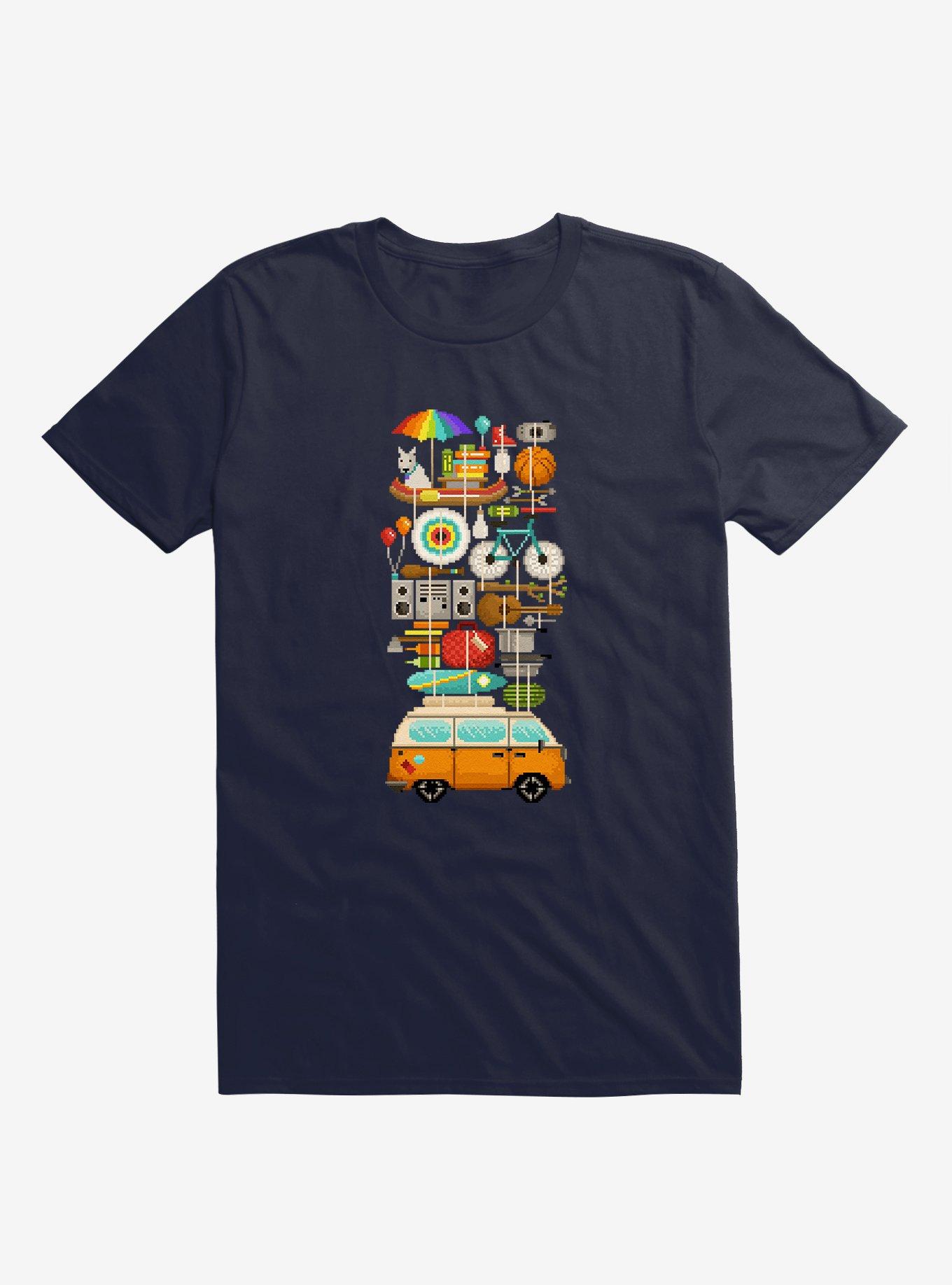 Best Trip Ever 8-Bit Navy Blue T-Shirt, NAVY, hi-res