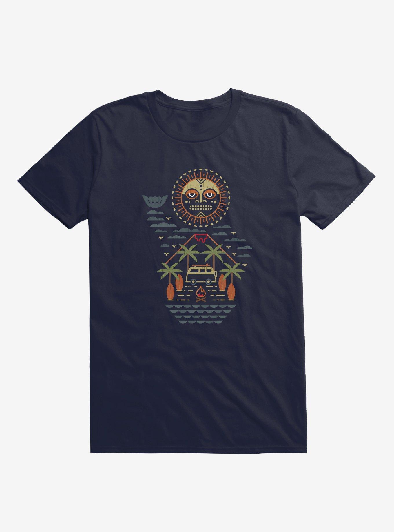 Freaky Tiki Navy Blue T-Shirt, , hi-res
