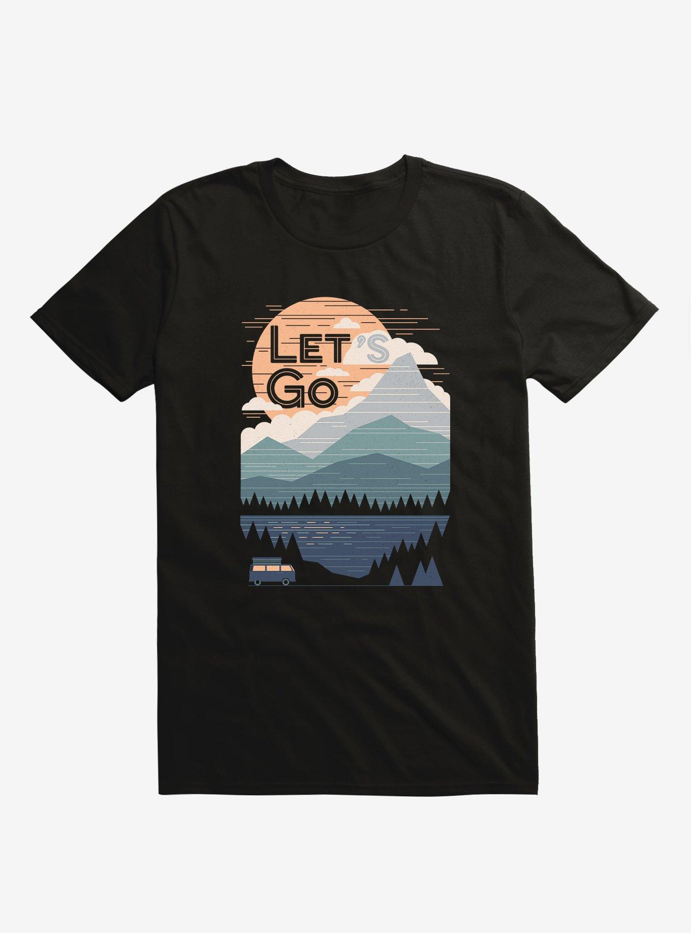 Let's Go Mountains Lake Van Black T-Shirt, , hi-res