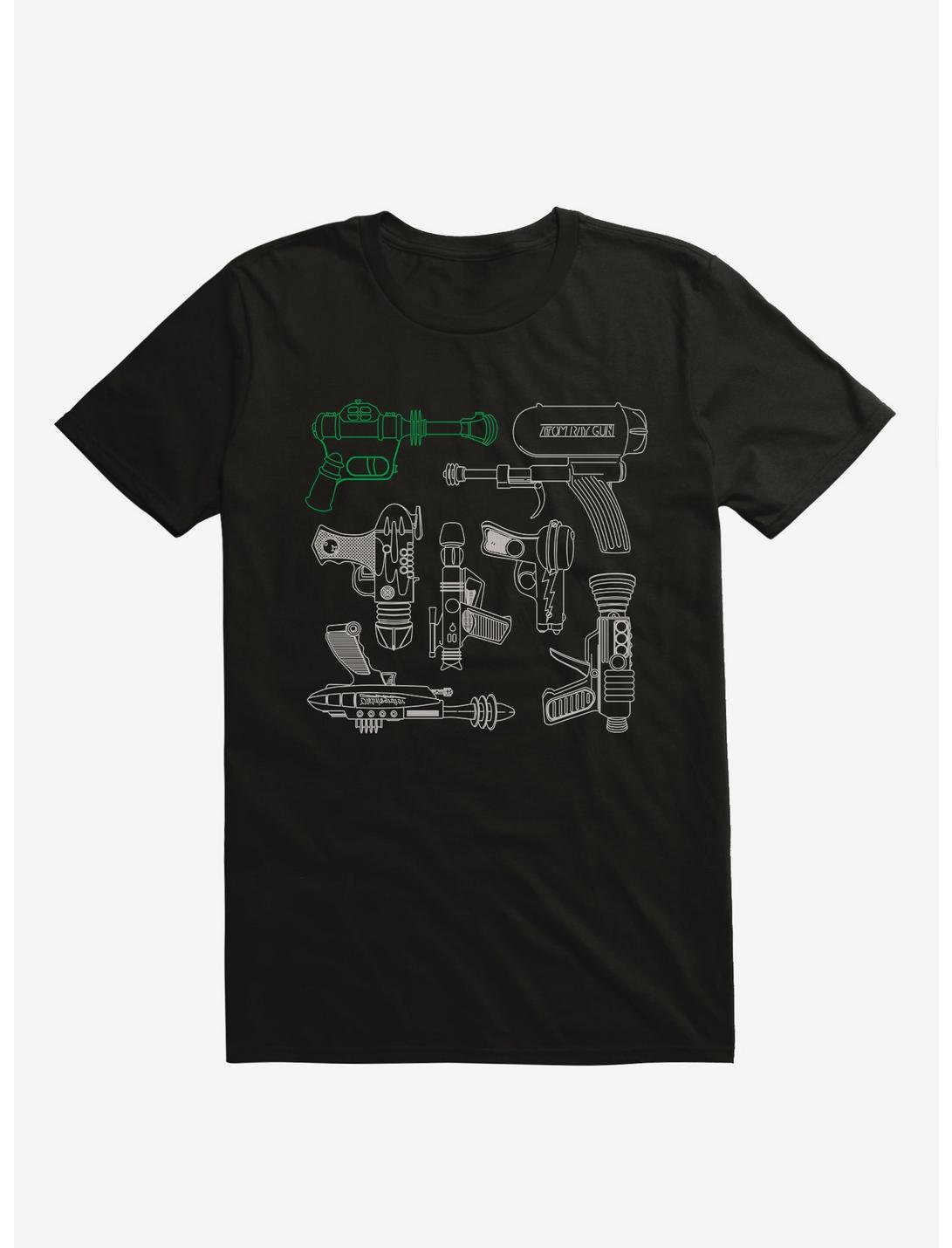 Rayguns Science Fiction Black T-Shirt, BLACK, hi-res