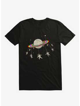 Saturn-Go-Round Astronauts Space Black T-Shirt, , hi-res