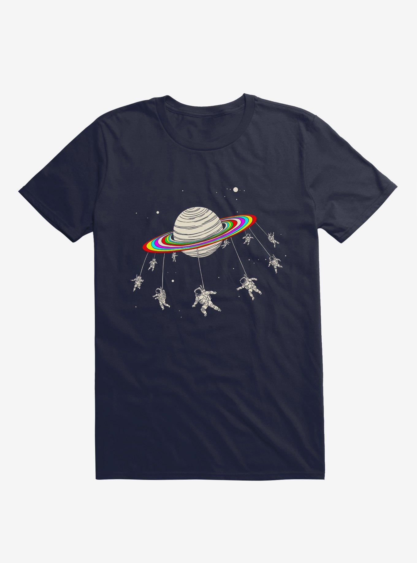 Saturn-Go-Round Astronauts Space Navy Blue T-Shirt, , hi-res