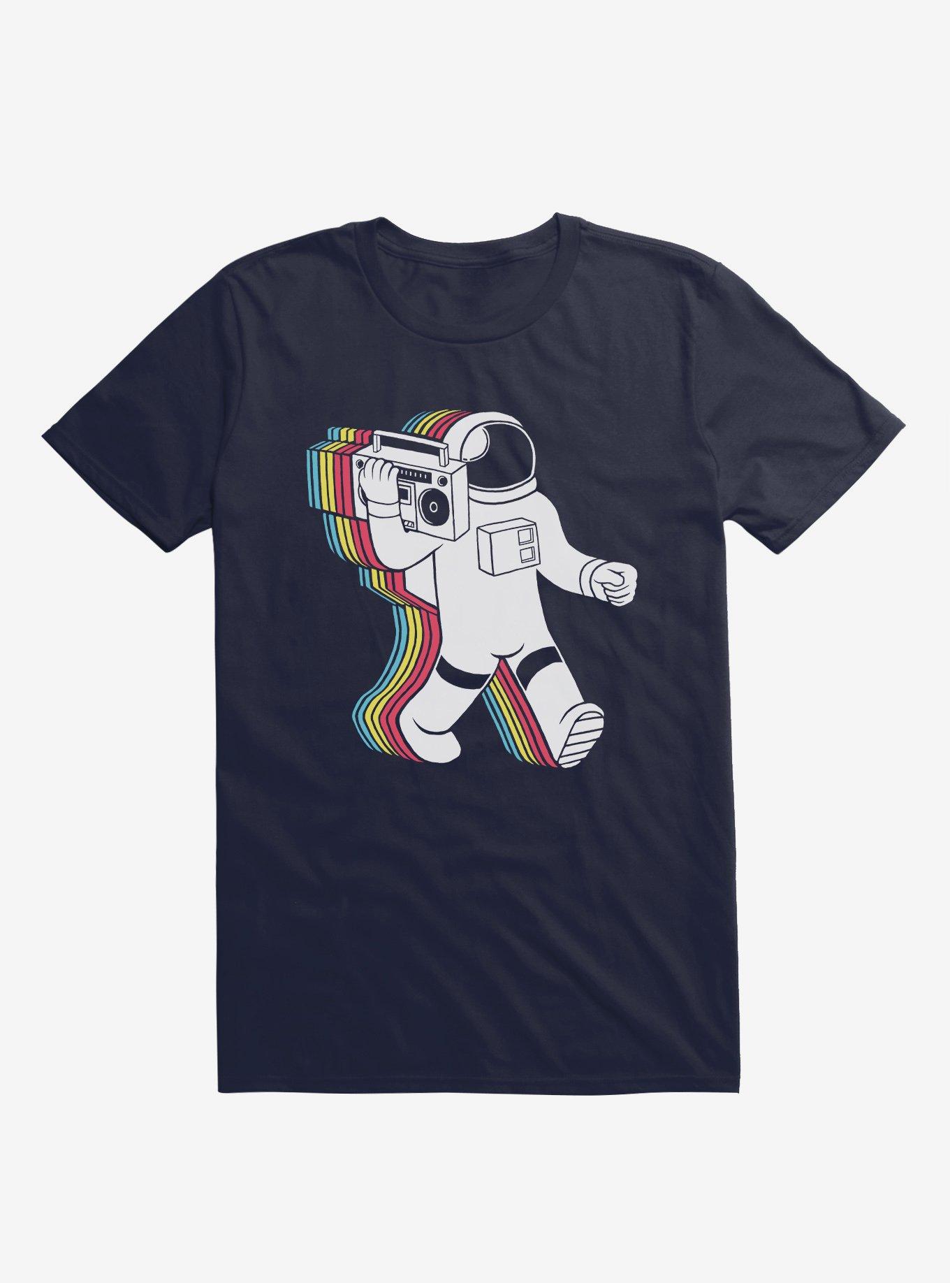 Funkalicious Astronaut Space Navy Blue T-Shirt, NAVY, hi-res