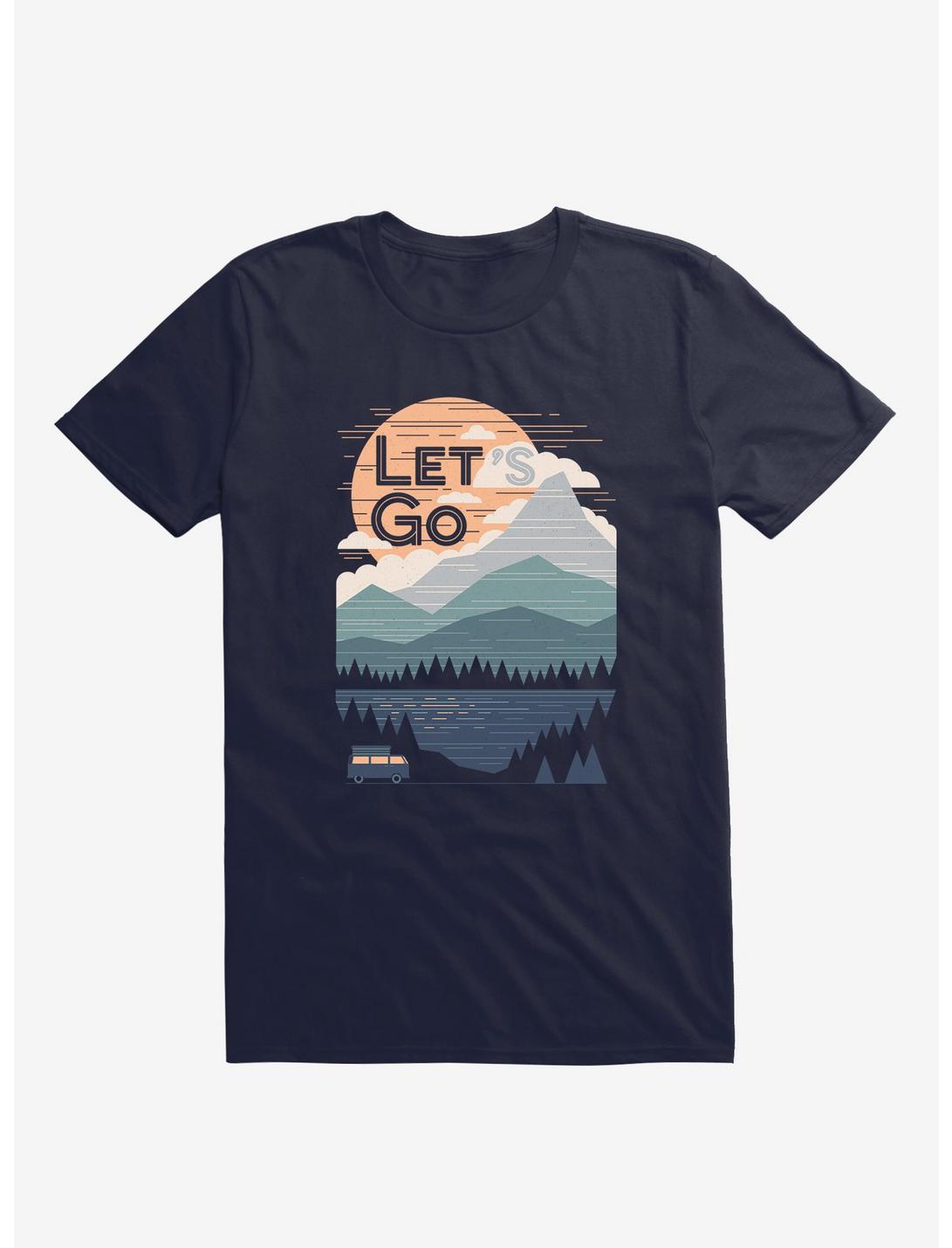 Let's Go Mountains Lake Van Navy Blue T-Shirt, NAVY, hi-res
