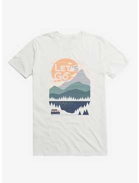 Let's Go Mountains Lake Tree White T-Shirt, , hi-res