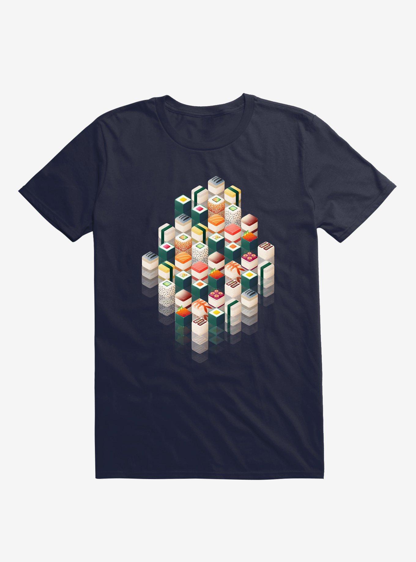 Maki Matrix Sushi Navy Blue T-Shirt, NAVY, hi-res