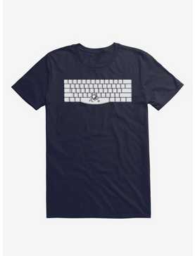 Spacebar Astronaut Keyboard Navy Blue T-Shirt, , hi-res
