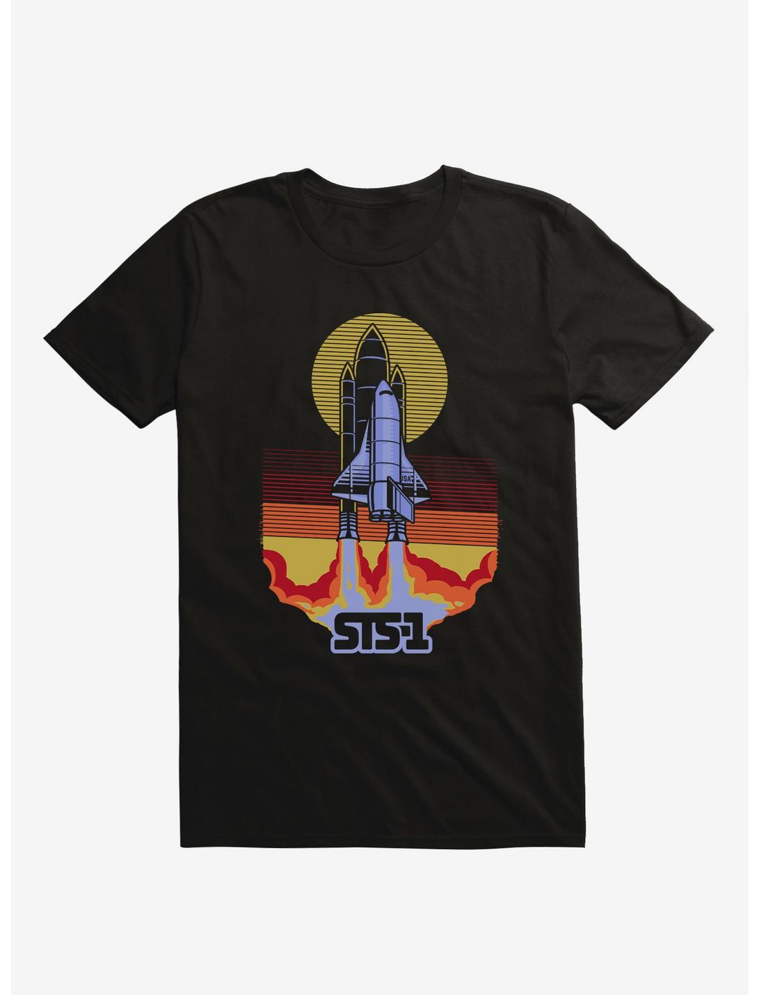 STS-1 Space Shuttle Black T-Shirt, BLACK, hi-res