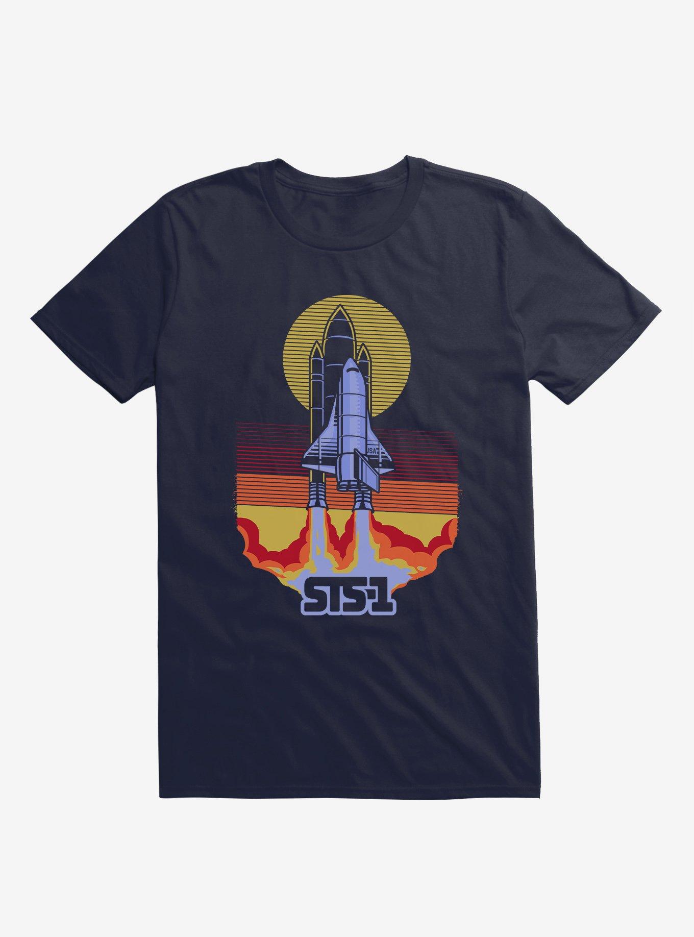 STS-1 Space Shuttle Navy Blue T-Shirt, NAVY, hi-res