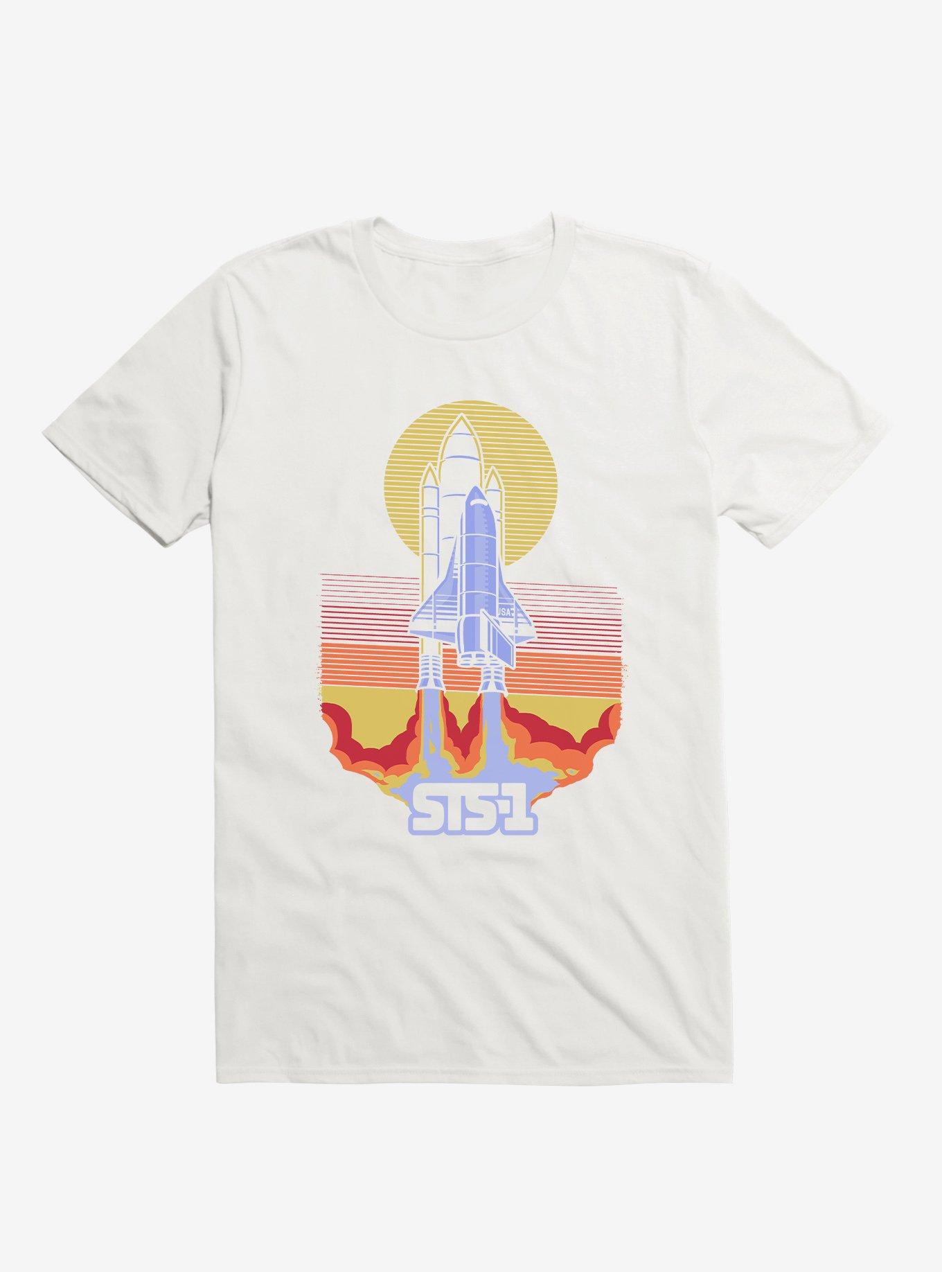 THRDLESS STS-1 Space Shuttle White T-Shirt
