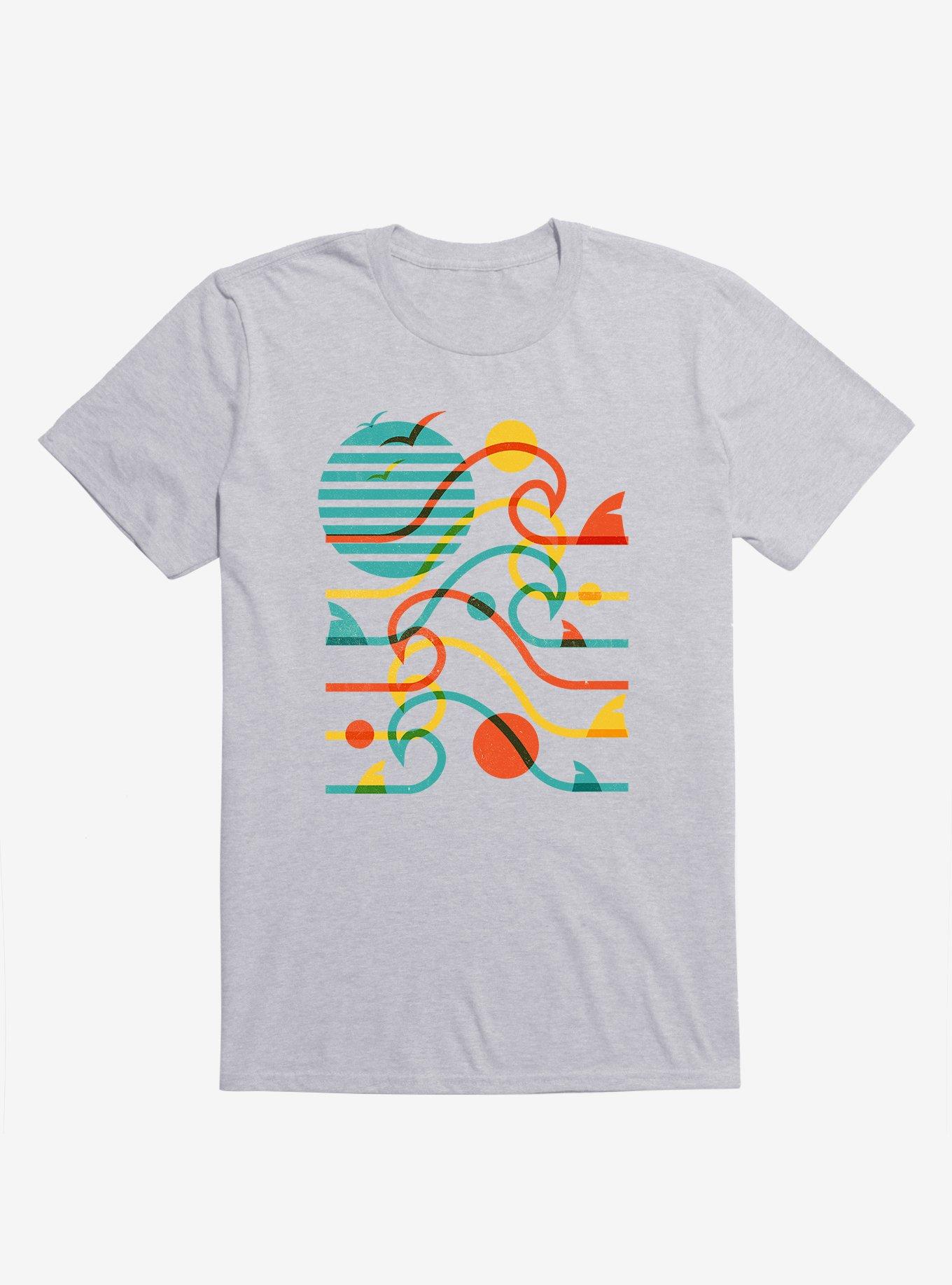 Sun, Waves, And Bites Shark Sport Grey T-Shirt, , hi-res
