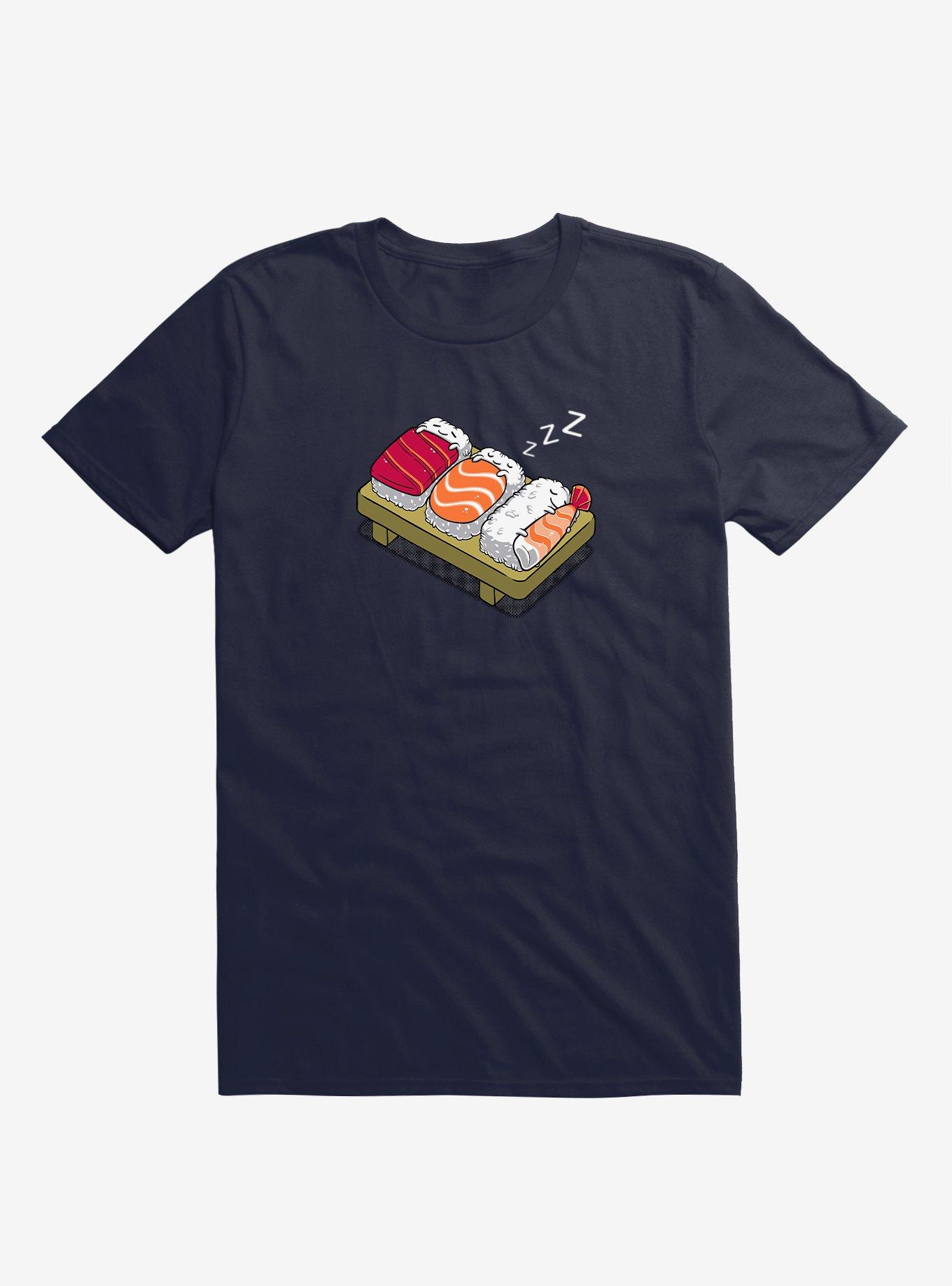 Sleeping Sushi Navy Blue T-Shirt, , hi-res