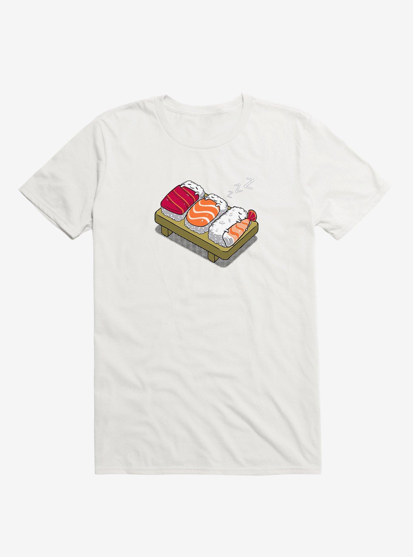 Sleeping Sushi White T-Shirt, WHITE, hi-res