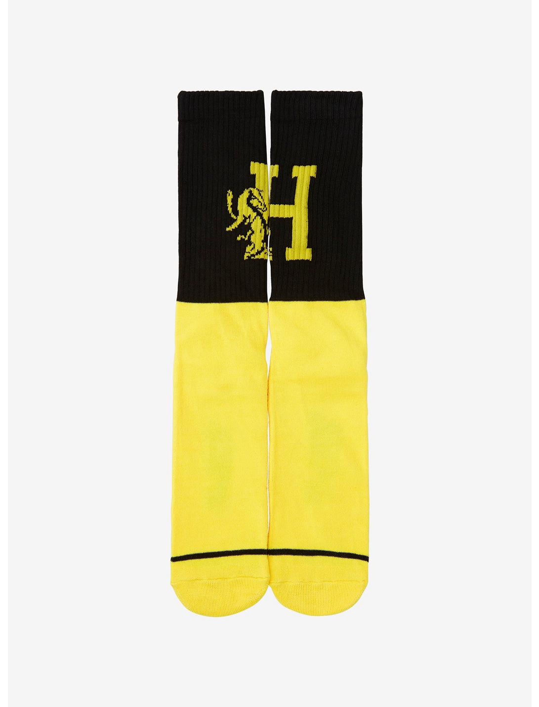 Harry Potter Hufflepuff 2-Tone Crew Socks - BoxLunch Exclusive, , hi-res
