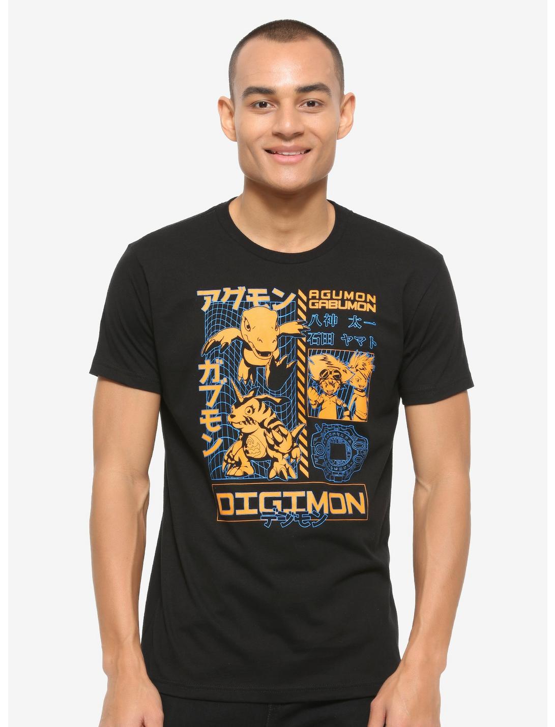 Digimon Characters with Logo T-Shirt, BLUE, hi-res