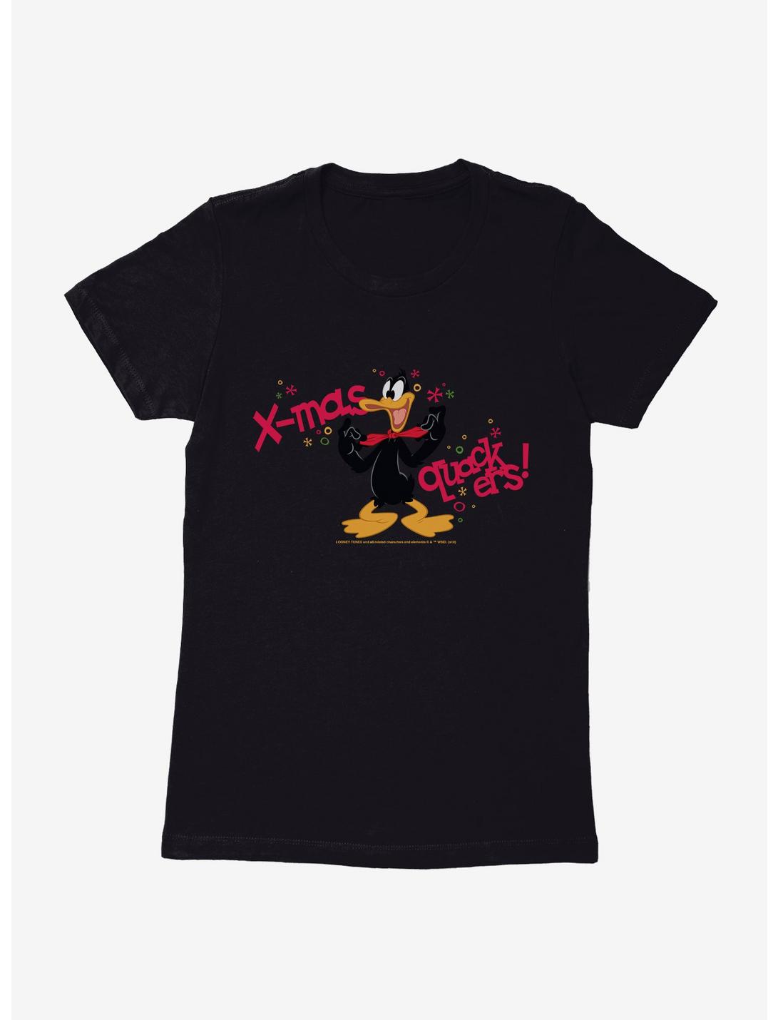Looney Tunes Daffy Duck X-Mas Quackers Womens T-Shirt, BLACK, hi-res