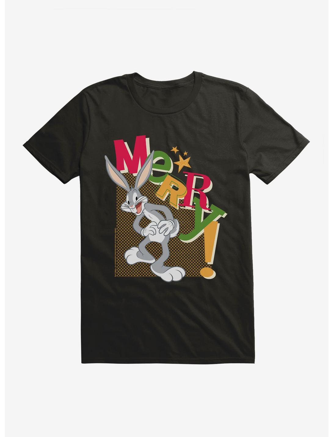 Looney Tunes Holiday Merry Bugs Bunny T-Shirt, BLACK, hi-res