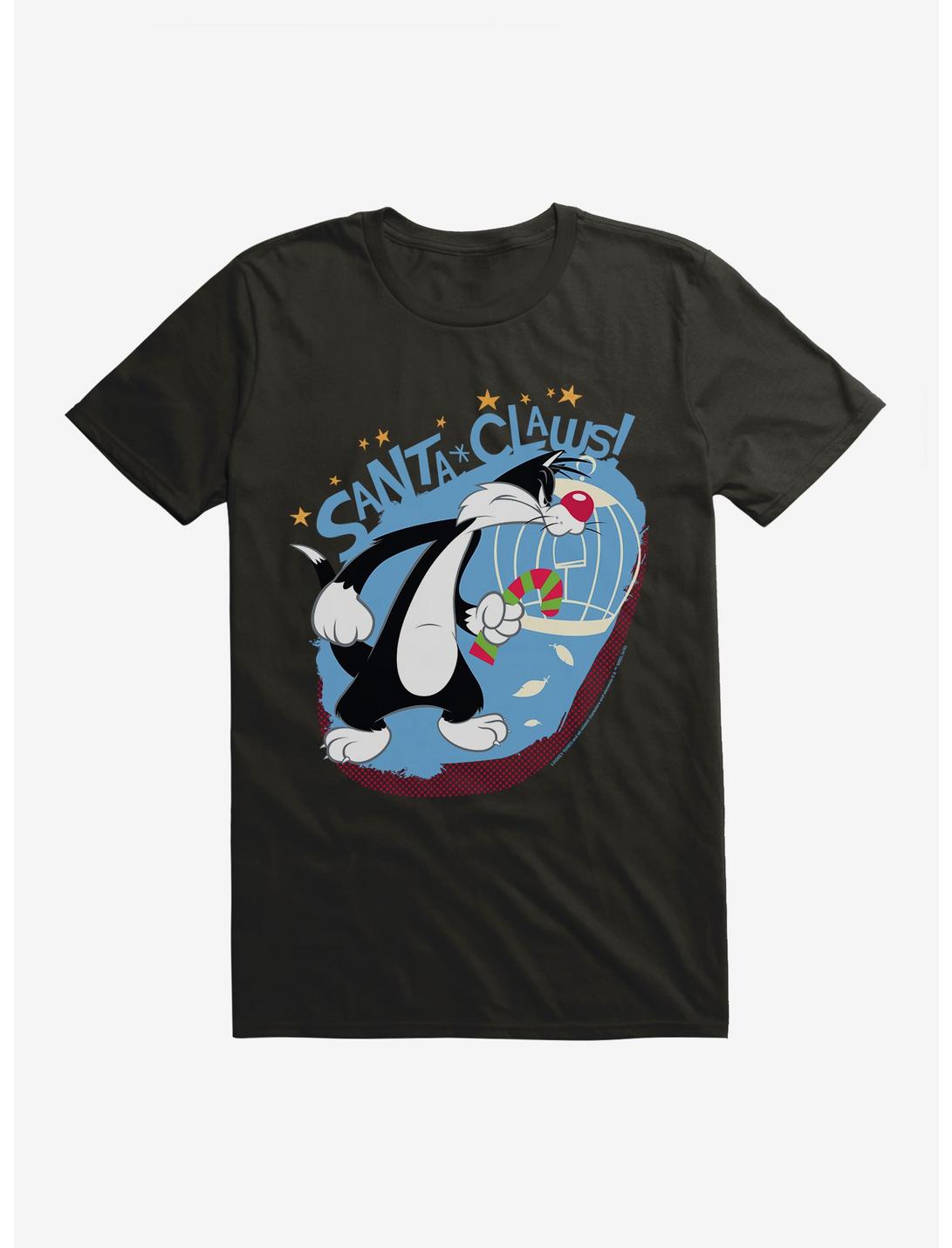 Looney Tunes Sylvester The Cat Santa Clause T-Shirt, BLACK, hi-res
