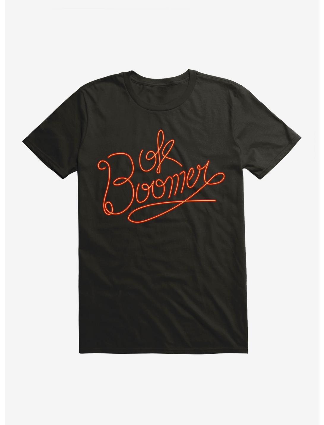 OK Boomer Neon Cursive Font T-Shirt, , hi-res