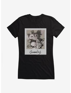 Gremlins Gizmo Black And White Polaroid Girls T-Shirt, BLACK, hi-res