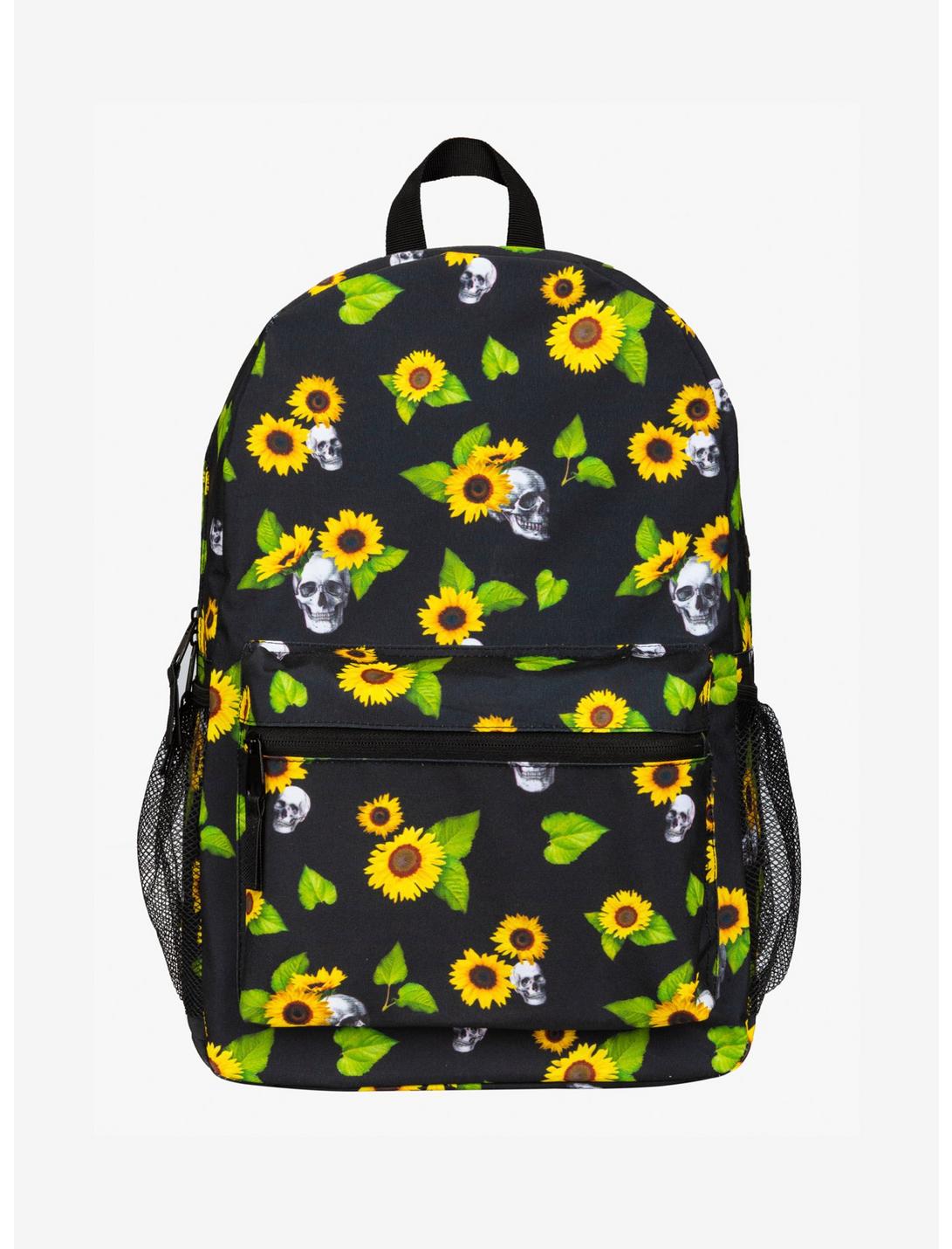Sunflowers & Skulls Backpack, , hi-res