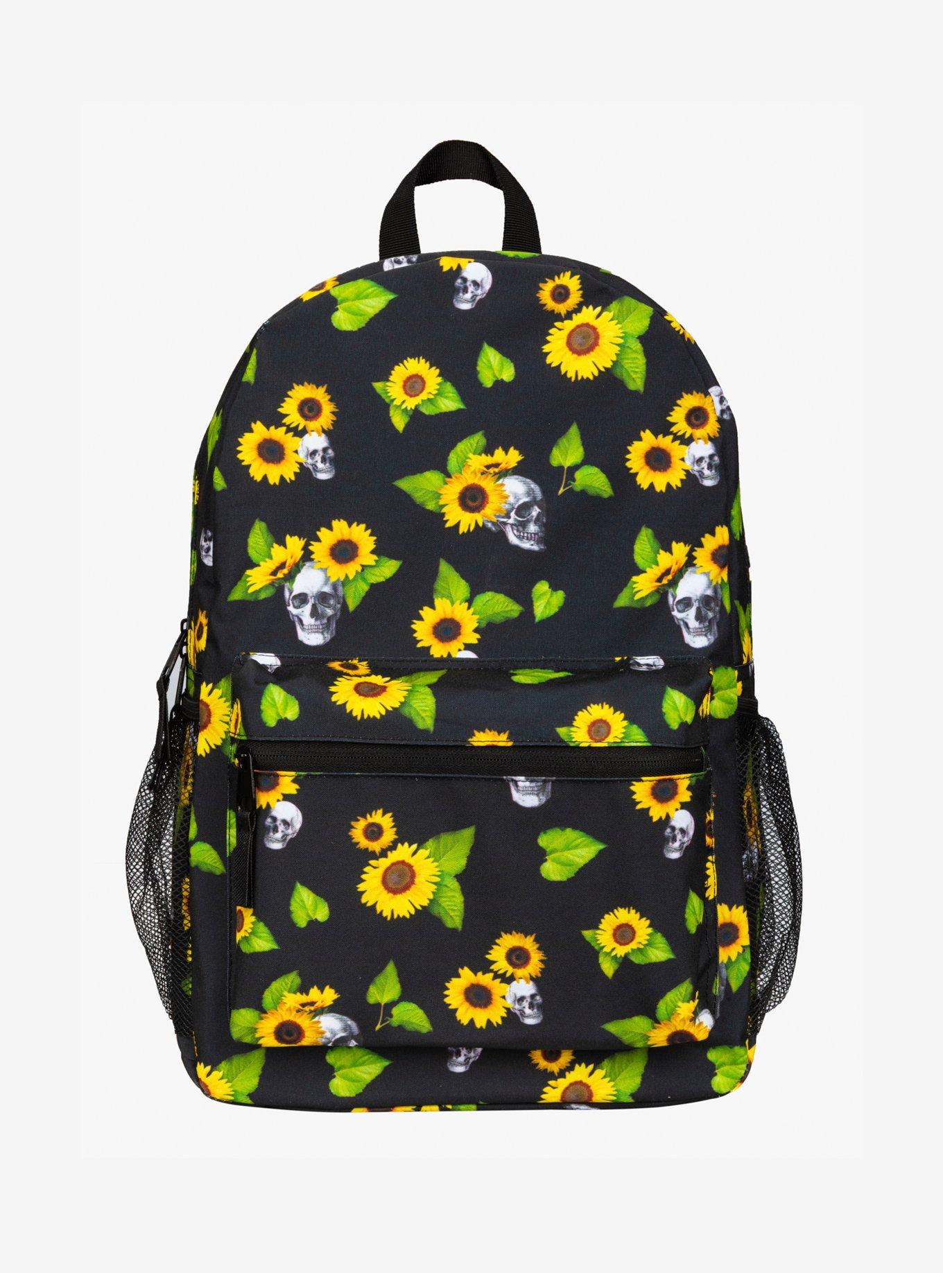 Sunflowers & Skulls Backpack, , hi-res