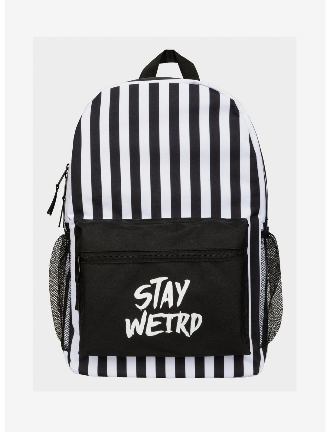 Stay Weird Striped Backpack, , hi-res