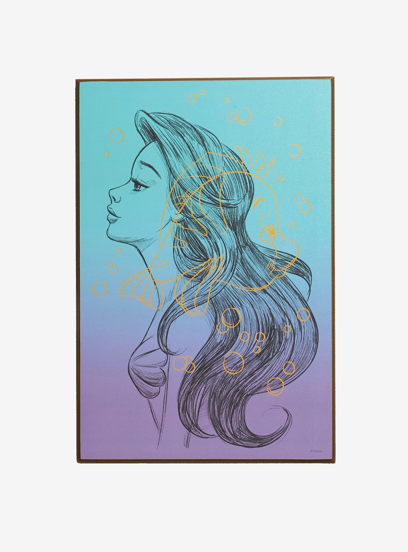 Disney The Little Mermaid Ariel Ombre Wood Wall Art, , hi-res