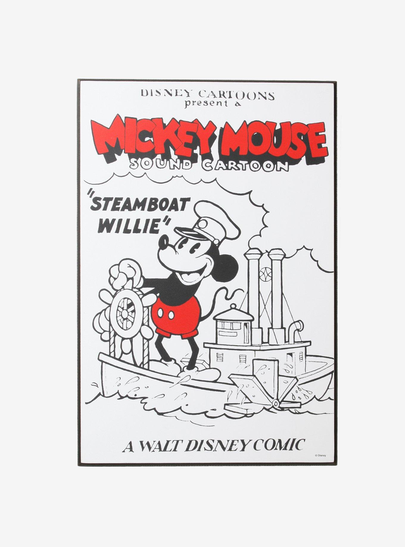 Disney Mickey Mouse Steamboat Willie Wood Wall Art, , hi-res