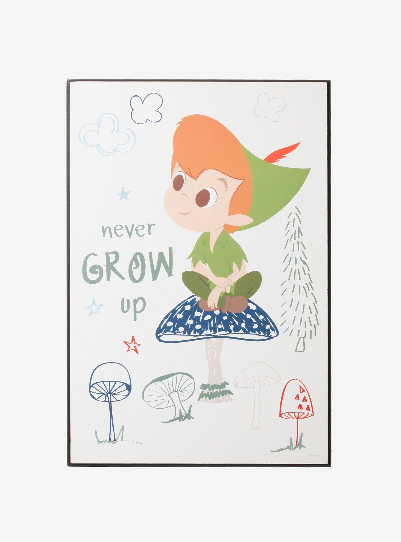 Disney Peter Pan Never Grow Up Wood Wall Art, , hi-res