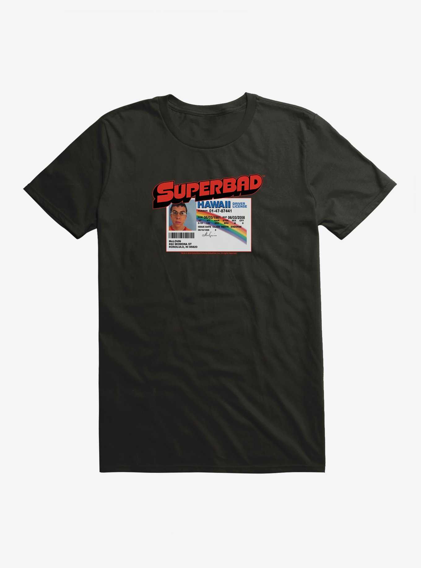 Superbad McLovin Driver's License T-Shirt, BLACK, hi-res